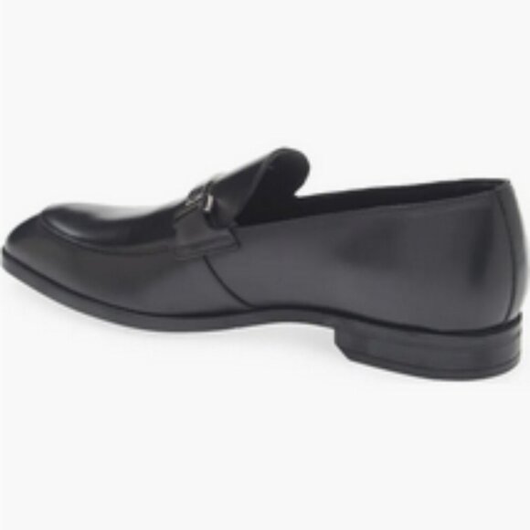 Bally Men\'s Onisor Black Leather Apron Toe Bit Loafer. Sz: 8